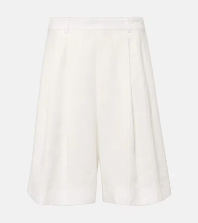 Polo Ralph Lauren Linen Bermuda Shorts In White