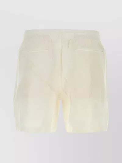 Polo Ralph Lauren Linen Bermuda Shorts With Back And Side Pockets In Neutral