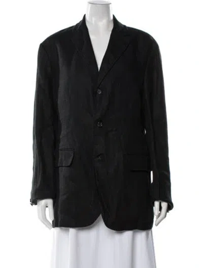 Pre-owned Polo Ralph Lauren Linen Blazer In Black