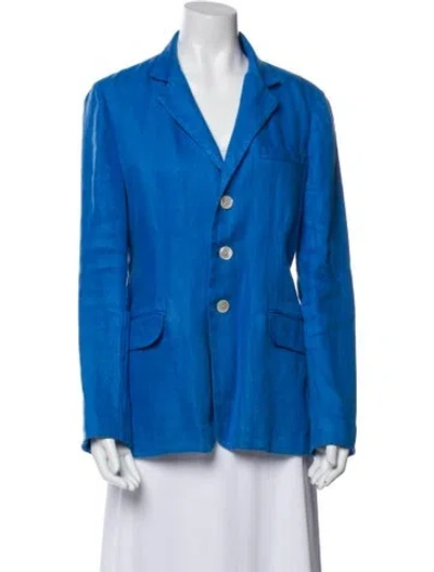 Pre-owned Polo Ralph Lauren Linen Blazer In Blue