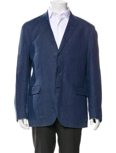 Pre-owned Polo Ralph Lauren Linen Blazer In Blue
