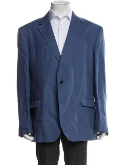 Pre-owned Polo Ralph Lauren Linen Blazer In Blue