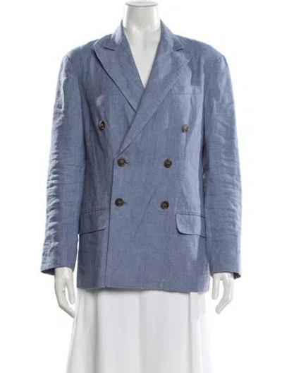 Pre-owned Polo Ralph Lauren Linen Blazer In Blue