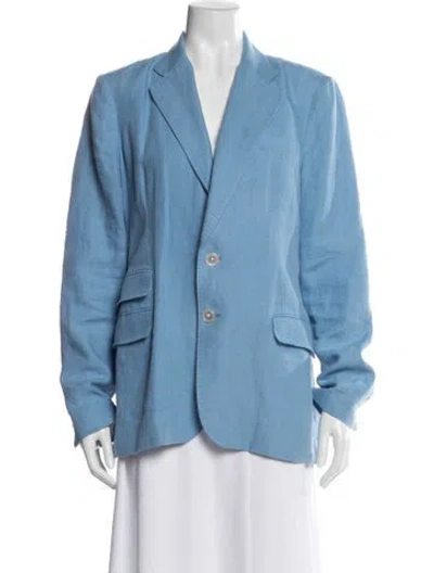 Pre-owned Polo Ralph Lauren Linen Blazer In Blue