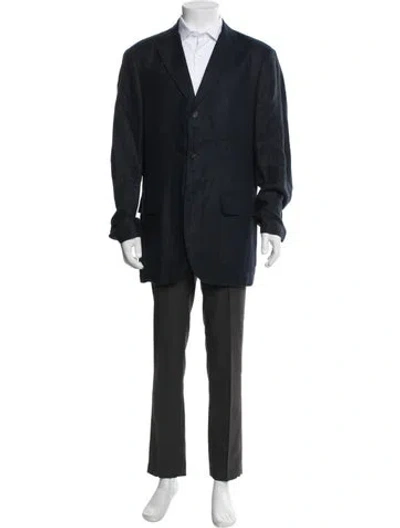 Pre-owned Polo Ralph Lauren Linen Blazer In Blue