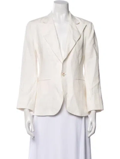 Pre-owned Polo Ralph Lauren Linen Blazer In Neutral