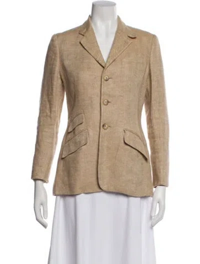 Pre-owned Polo Ralph Lauren Linen Blazer In Neutral