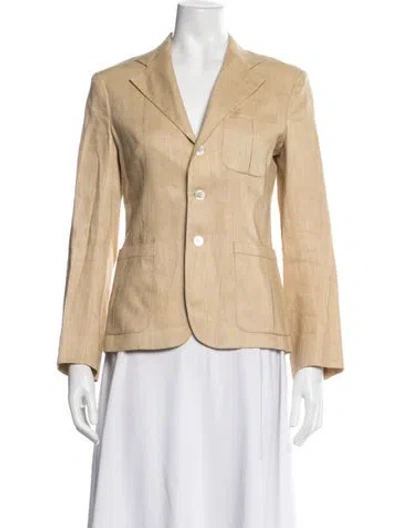 Pre-owned Polo Ralph Lauren Linen Blazer In Neutrals