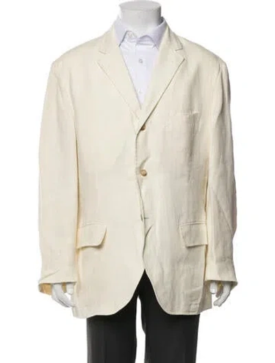 Pre-owned Polo Ralph Lauren Linen Blazer In Neutrals