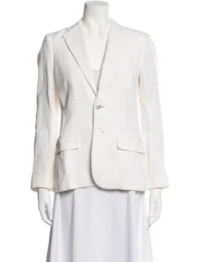 Pre-owned Polo Ralph Lauren Linen Blazer In Neutrals