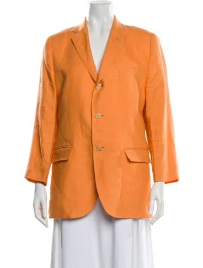 Pre-owned Polo Ralph Lauren Linen Blazer In Orange