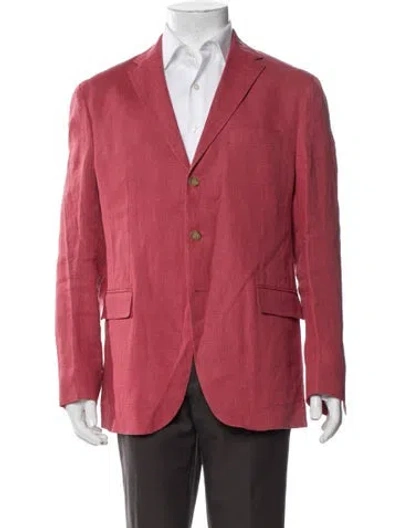 Pre-owned Polo Ralph Lauren Linen Blazer In Pink