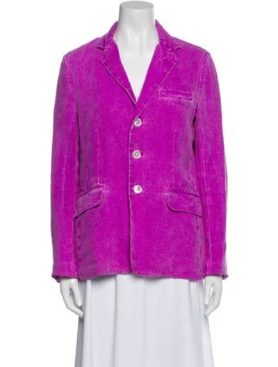 Pre-owned Polo Ralph Lauren Linen Blazer In Purple