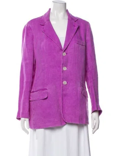Pre-owned Polo Ralph Lauren Linen Blazer In Purple