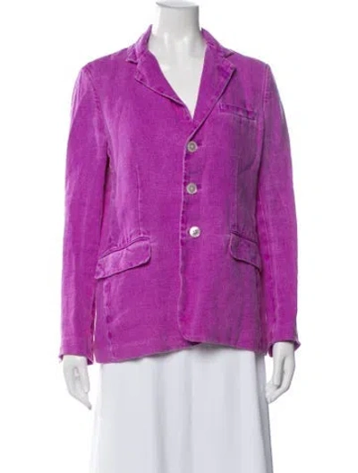 Pre-owned Polo Ralph Lauren Linen Blazer In Purple