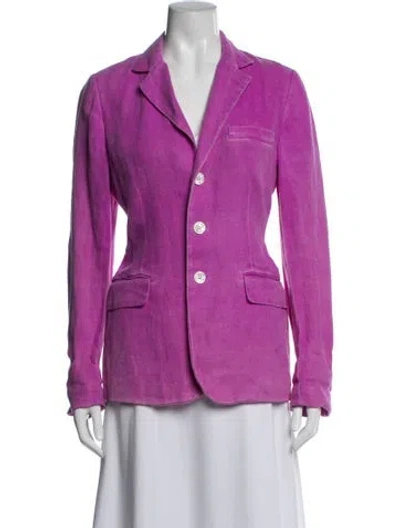 Pre-owned Polo Ralph Lauren Linen Blazer In Purple