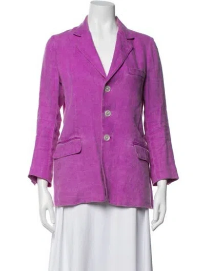 Pre-owned Polo Ralph Lauren Linen Blazer In Purple