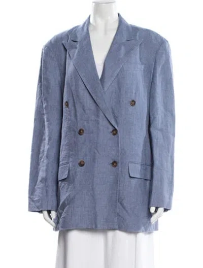 Pre-owned Polo Ralph Lauren Linen Blazer W/ Tags In Blue