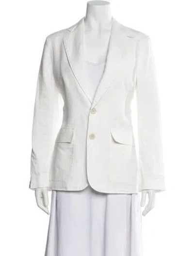 Pre-owned Polo Ralph Lauren Linen Blazer W/ Tags In White