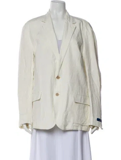 Pre-owned Polo Ralph Lauren Linen Blazer In White