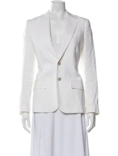 Pre-owned Polo Ralph Lauren Linen Blazer In White