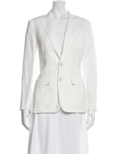 Pre-owned Polo Ralph Lauren Linen Blazer In White