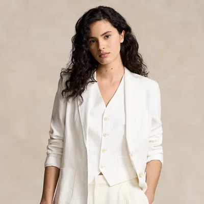 Polo Ralph Lauren Linen Blazer In White