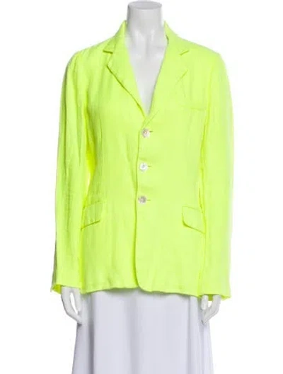 Pre-owned Polo Ralph Lauren Linen Blazer In Yellow