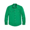 Polo Ralph Lauren Linen-blend Button-up Shirt In Green