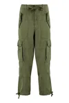 Polo Ralph Lauren Green Cargo Tapered Pants With Drawstring In Lyocell Blend Woman