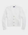 Polo Ralph Lauren Linen-blend V-neck Cardigan In White