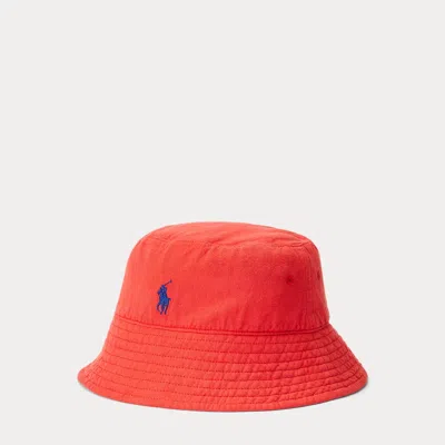 Polo Ralph Lauren Linen Bucket Hat In Red