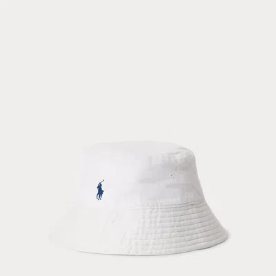 Polo Ralph Lauren Linen Bucket Hat In White
