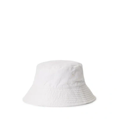 Polo Ralph Lauren Embroidered-logo Linen Bucket Hat In White