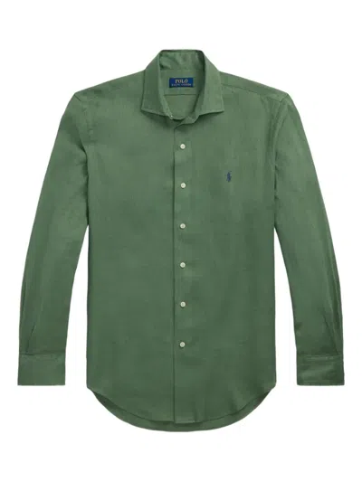 Polo Ralph Lauren Linen Button-up Shirt In Green