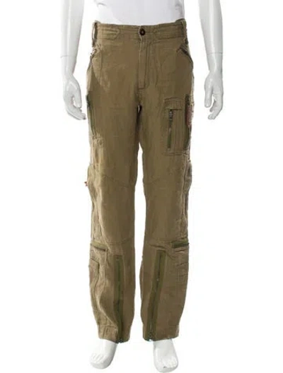 Pre-owned Polo Ralph Lauren Linen Cargo Pants In Green