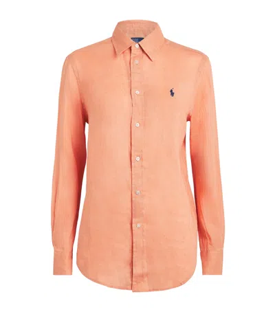 Polo Ralph Lauren Linen Classic Shirt In Pink