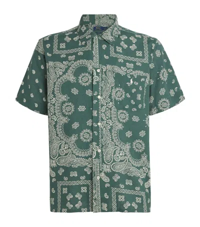 Polo Ralph Lauren Linen-cotton Bandana-print Short-sleeve Shirt In Multi