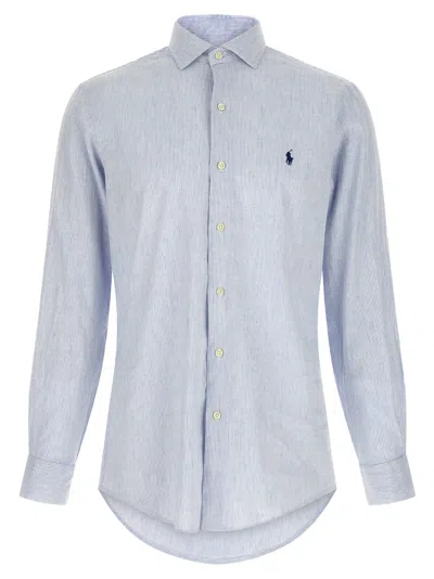Polo Ralph Lauren Linen Cotton Shirt In Blue