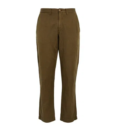 Polo Ralph Lauren Linen-cotton Straight Trousers In Green