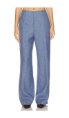 Polo Ralph Lauren Linen Cotton Twill Wide Leg Pant In Blue