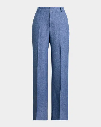 POLO RALPH LAUREN LINEN-COTTON TWILL WIDE-LEG PANTS