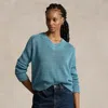 Polo Ralph Lauren Linen-cotton V-neck Jumper In Blue