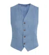 Polo Ralph Lauren Linen And Cotton Twill Vest In Blue