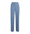 Polo Ralph Lauren Linen-cotton Wide-leg Tailored Trousers In Blue