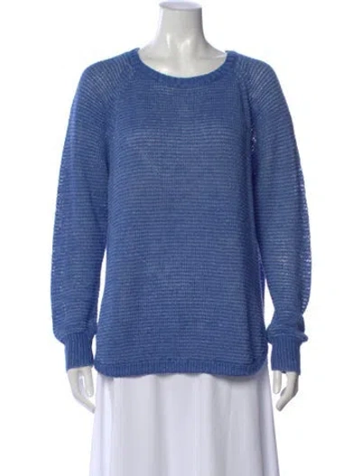 Pre-owned Polo Ralph Lauren Linen Crew Neck Sweater In Blue