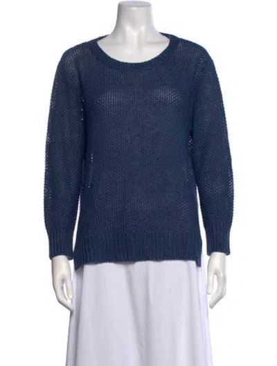 Pre-owned Polo Ralph Lauren Linen Crew Neck Sweater In Blue