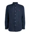 Polo Ralph Lauren Mens Navy Long-sleeved Garment-dyed Custom-fit Cotton Oxford Shirt Xl