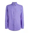 Polo Ralph Lauren Linen Custom Fit Shirt In Purple