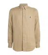 Polo Ralph Lauren Linen Custom Fit Shirt In Neutral